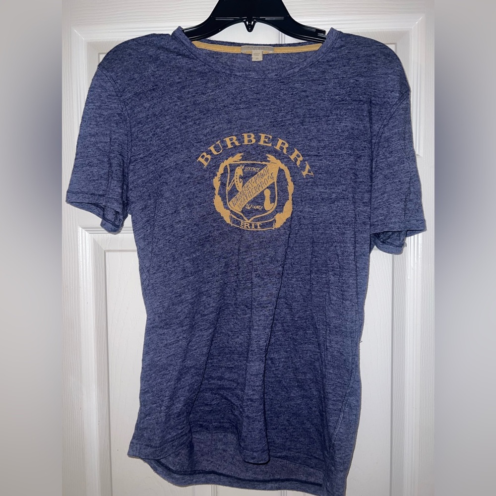 Burberry Blue and Gold Logo T-Shirt